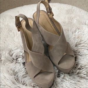 NWOT XX11 wedge suede heel